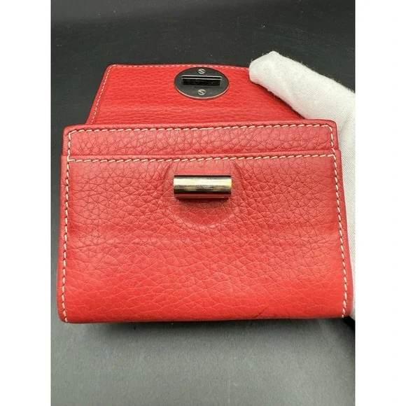 Tiffany & Co Red Leather Turnlock Wallet Small - Picture 8 of 9